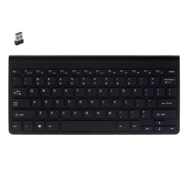 Trådløst tastatur 2.4GHz USB til Smart TV/PC/Mac/Android sort