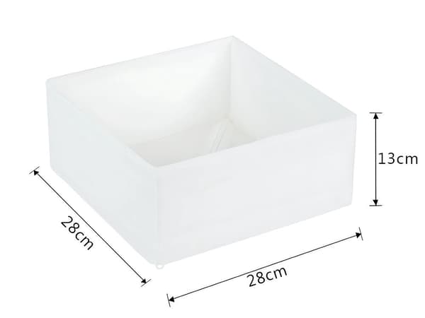 Textilorganiser för underkläder/skor vit polyester 28x28x13 cm