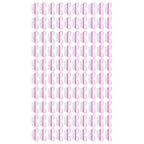 Manikyrborstar engångs 100-pack rosa med kosmetikväska