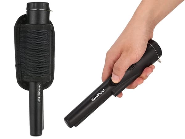 GP-POINTER pindmetaldetektor IP66 med LED lyd/vibration sort