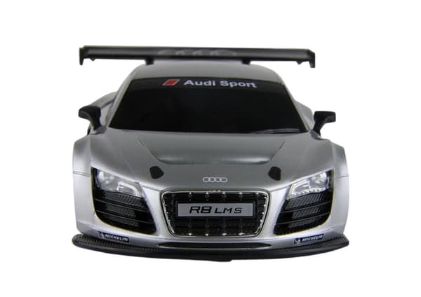 Fjernstyret bil Audi R8 LMS sølv 35 cm, åbningsbare døre