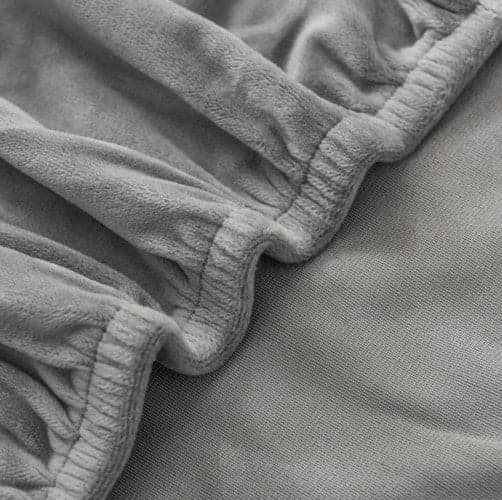 Stoleovertræk velourpolyester grå universel pasform ryglæn 65 cm