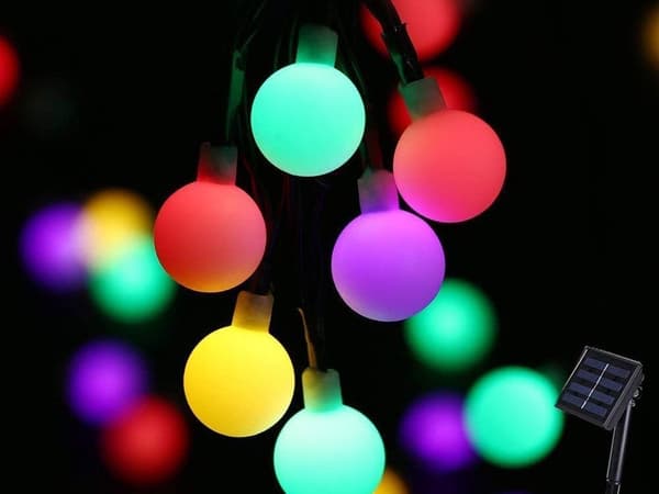 Solcellsdriven ljusslinga 20 LED multicolor 4,5 m 8 lägen
