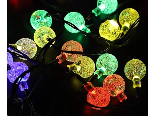 Solcellsdriven ljusslinga 20 LED multicolor 4,5 m, 8 lägen
