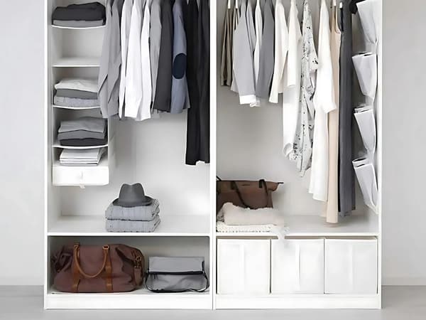 Förvaringsbox kläder polyester vit 31x34x33 cm