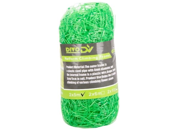 Trädgårdsnät för klätterväxter 2 x 5 m, grön plast