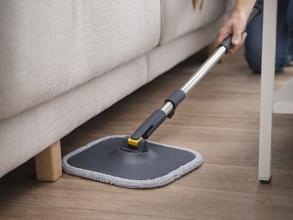 Spinmoppe med spand tokammersystem inkl. 2 mikrofiberklude gul