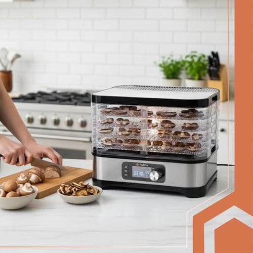 Madsampetørrer 10 L 5 bakker 35-70°C timer 72 h rustfrit stål