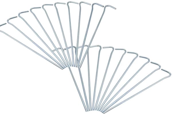 Tältpinnar i stål 18 cm 20-pack silver