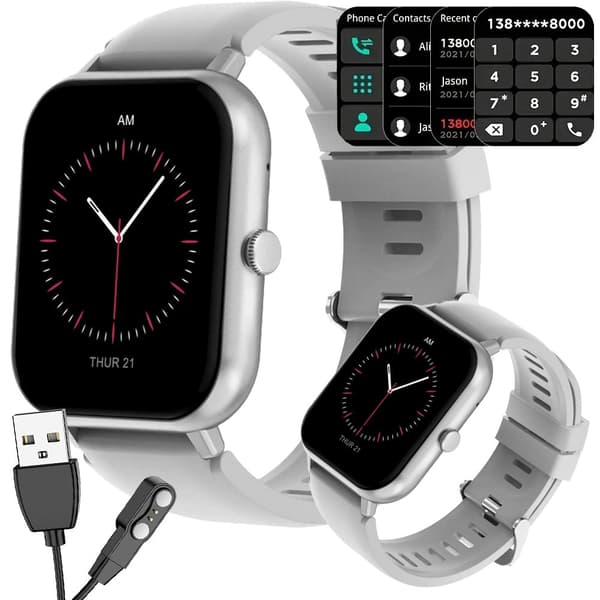 Älykello Bluetooth-puheluilla silikoniranneke harmaa 240x284
