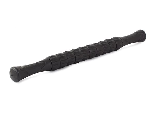 Massagerulle med 9 ruller til ryg/ben plast sort 42 cm