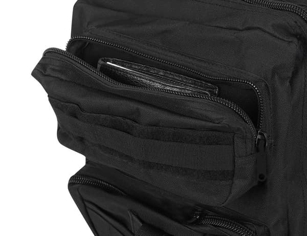 Taktisk rygsæk 35L vandafvisende MOLLE 5 rum sort + patch