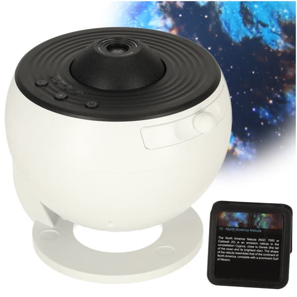 Stjernehimmel projektor LED med 12 rumskiver, USB, timer, rotation