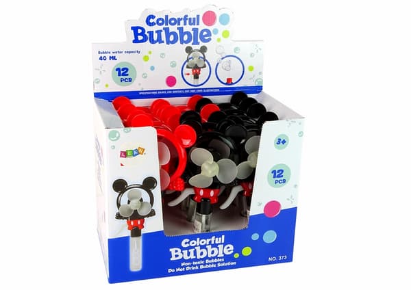 Sæbeboblemaskine vindmølle Mickey Mouse med sæbeboblevæske, rød/sort