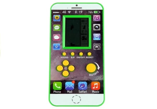 Bærbart Tetris-håndspil i mobiltelefonformat 14 cm
