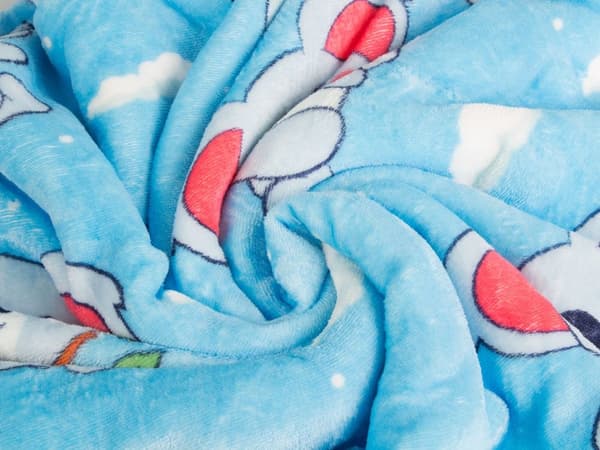 Tæppe-trøje med hætte oversize XXL one size blå polyester