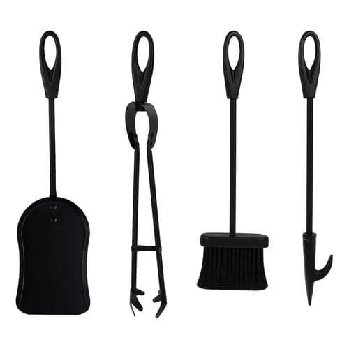 Pejseværktøj sæt 5 dele 42 cm rustfrit stål sort med stativ