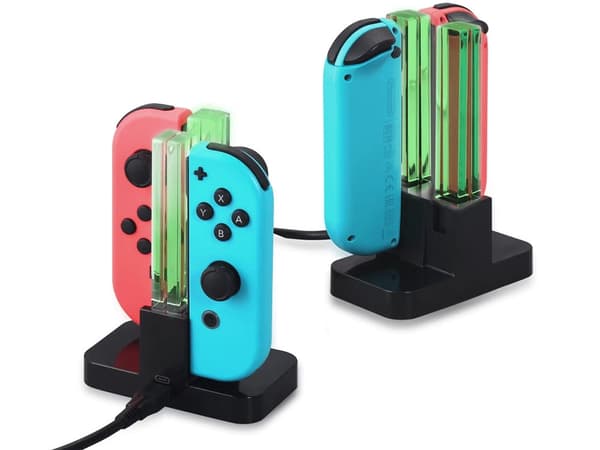 Laddstation för Nintendo Switch Joy-Con, laddar 4 kontroller, USB-C