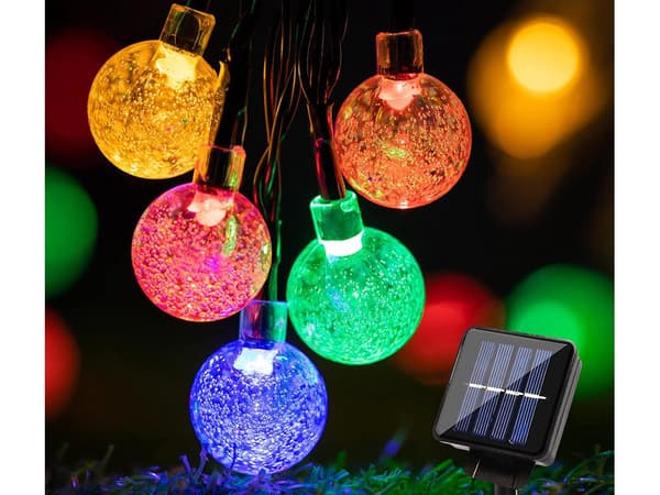 Solcellsdriven ljusslinga utomhus 40 LED multicolor 7 m 8 lägen