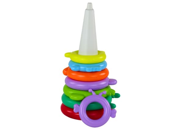 Stapelleksak pyramidgiraff med 13 ringar, plast 43 cm