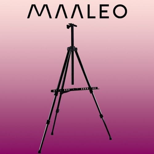 Malerstaffeli A-form justerbart 77-160 cm sort med etui