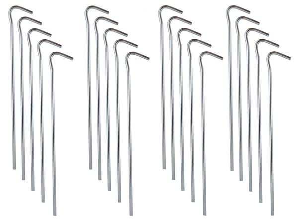 Tältpinnar i stål 18 cm 20-pack silver