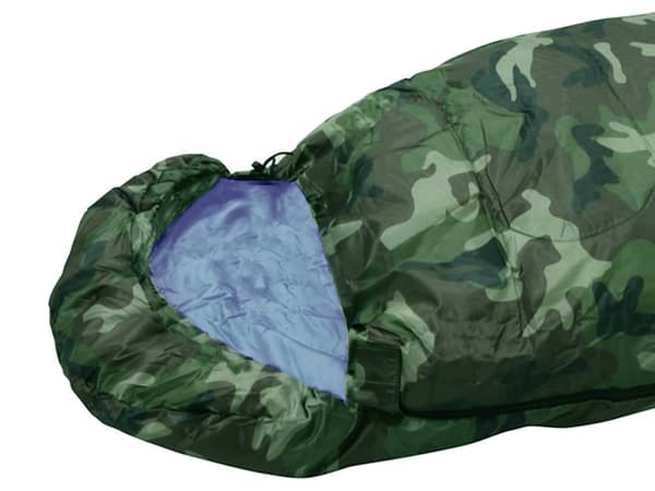 Sovsæk med hætte og lynlås 200 cm polyester moro med opbevaringspose