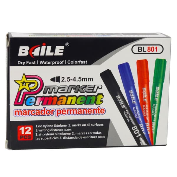 Permanent marker röd vattenfast sned spets 2,5-4,5 mm 1-pack