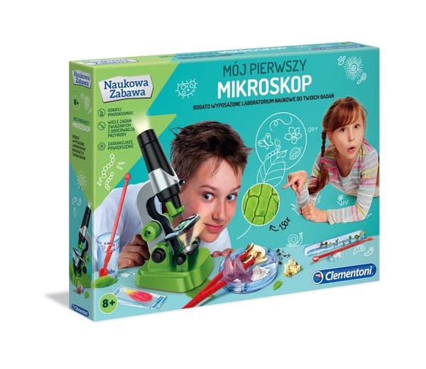 Lastenmikroskooppi 150x med objektglas, 8+ år