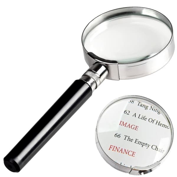 Förstoringsglas 75 mm glaslins 3x förstoring, 16,5 cm