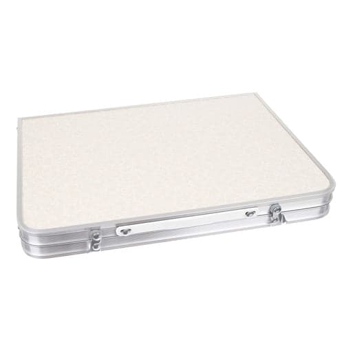 Fällbart campingbord 60x40x26 cm MDF/aluminium beige max 15 kg
