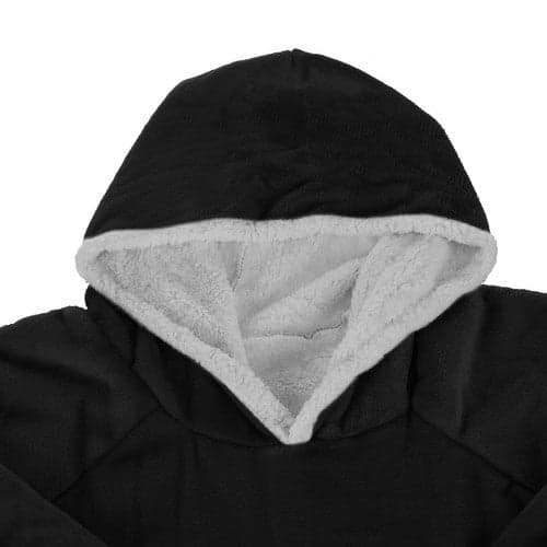 Oversize huppariviltti hupulla ja taskulla flanelli musta XXL