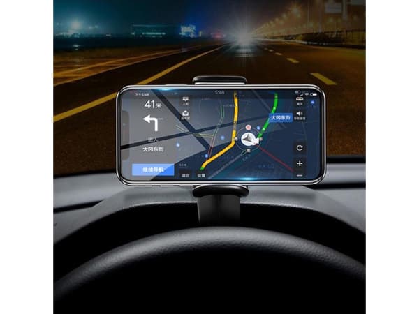 Mobilholder til instrumentbræt sort max 8 cm kæbebredde