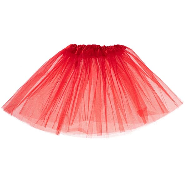 Tyllkjol tutu barn röd 3-lager polyester 29 cm