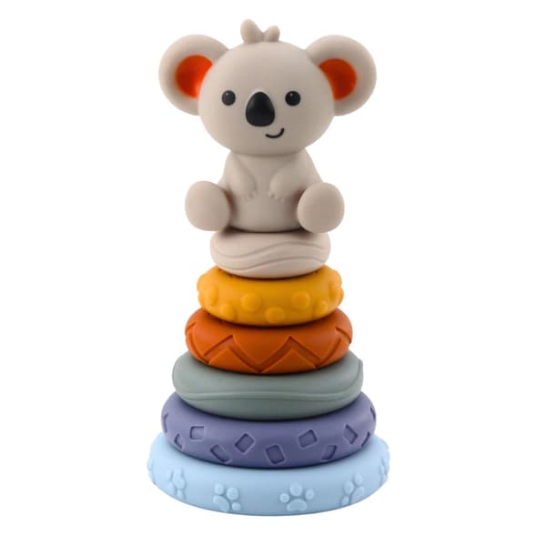 Montessori sensorisk koala-stabletårn i silikone 13 dele bidering
