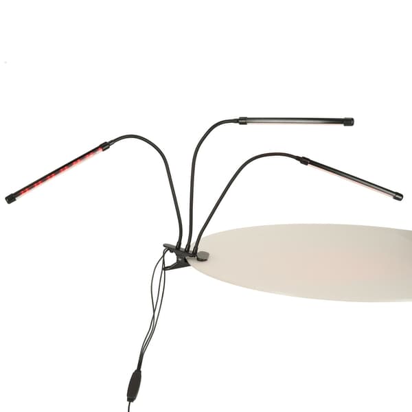 LED-växtlampa 10W med klämfäste, 3 flexibla armar, USB, timer