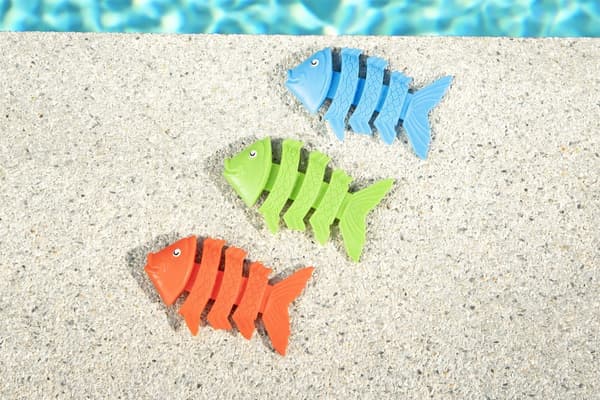 Sukelluslelut kalat 3-pack 11 cm lapsille 3+ (lateksittomat)