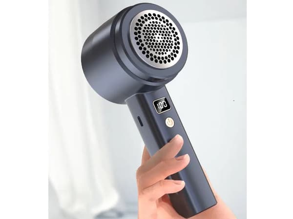 Genopladelig fnugfjerner 5 blade 3 hastigheder grå
