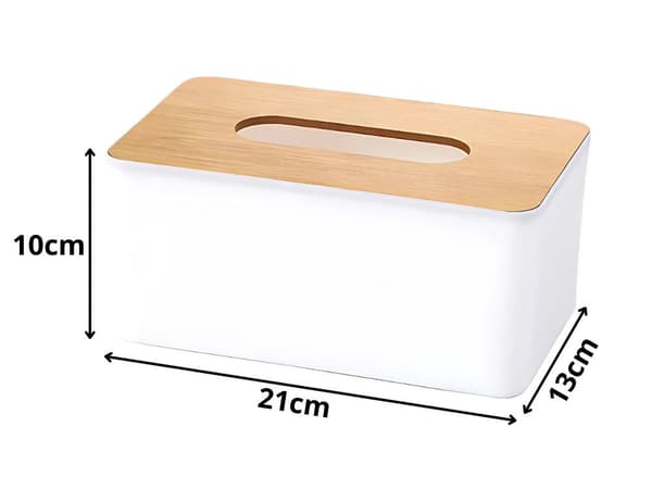 Näsduksbox tissue box vit bambu/plast 21x13x10 cm för standardboxar