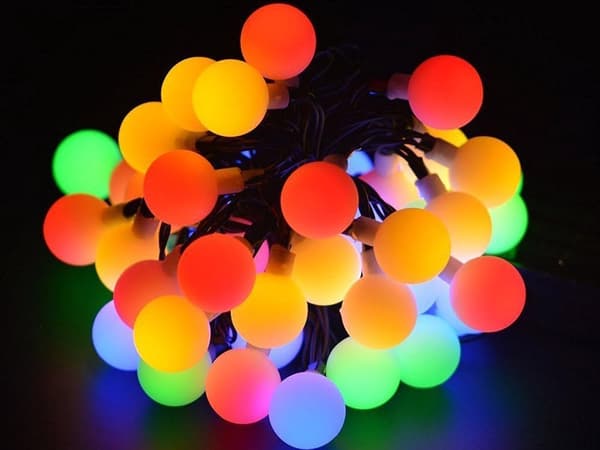 Solcellsdriven ljusslinga 20 LED multicolor 4,5 m 8 lägen