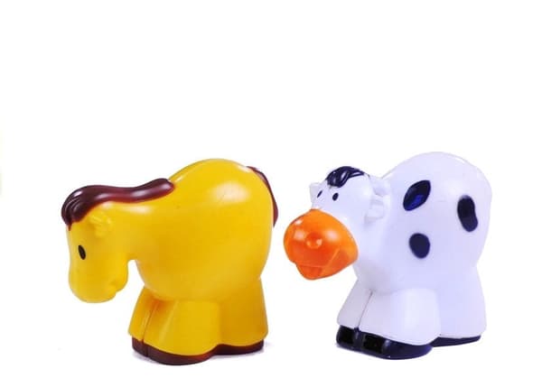 Legetraktor med anhænger og dyrefigurer, sæt 3 dele