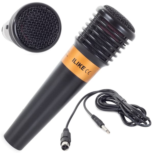 Dynamisk karaokemikrofon med kabel sort