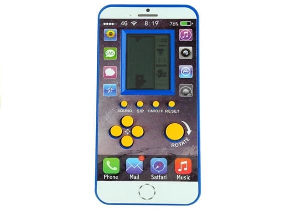 Bærbart Tetris-håndspil i mobiltelefonformat 14 cm