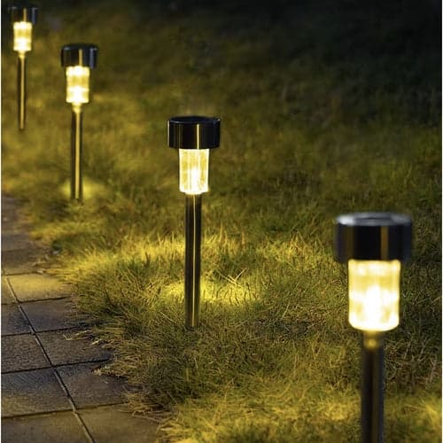 Solcellslampor trädgård LED varmvit IP44 med skymningssensor 10-pack
