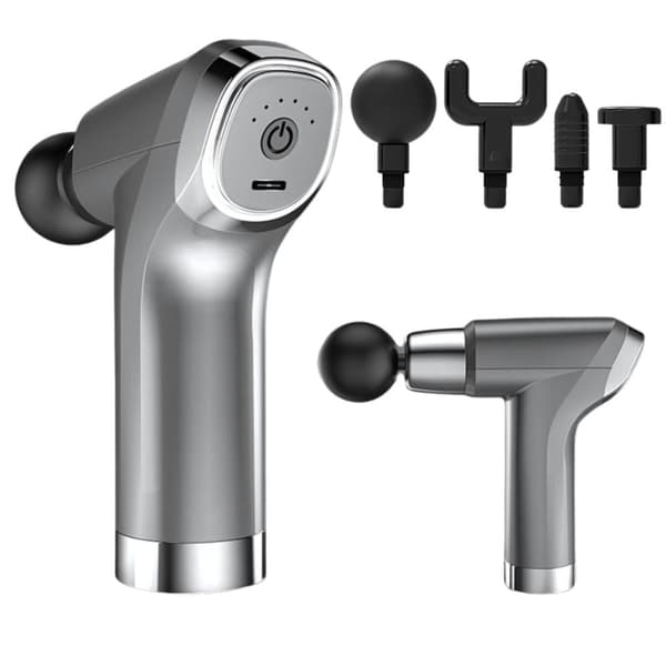 Hierontapistooli 4 hierontapäätä 6 tasoa USB-C harmaa