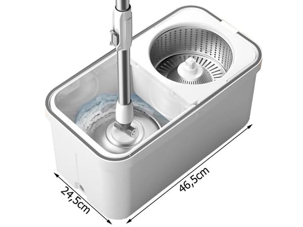 Rotationsmopp med hink 360° teleskopskaft 2 mikrofiberdukar