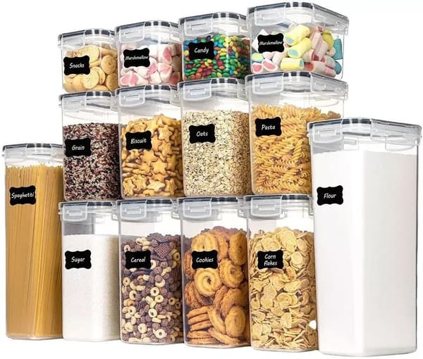 Optimera köket med 14-pack förvaringsburkar för torrvaror