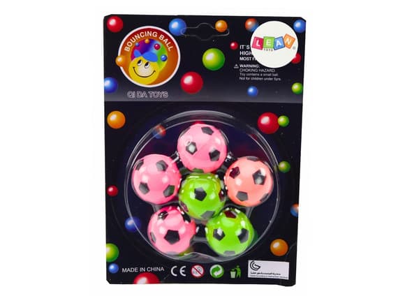 Gummibolde fodbold mini 3 cm 6-pack studsbolde til børn 3+