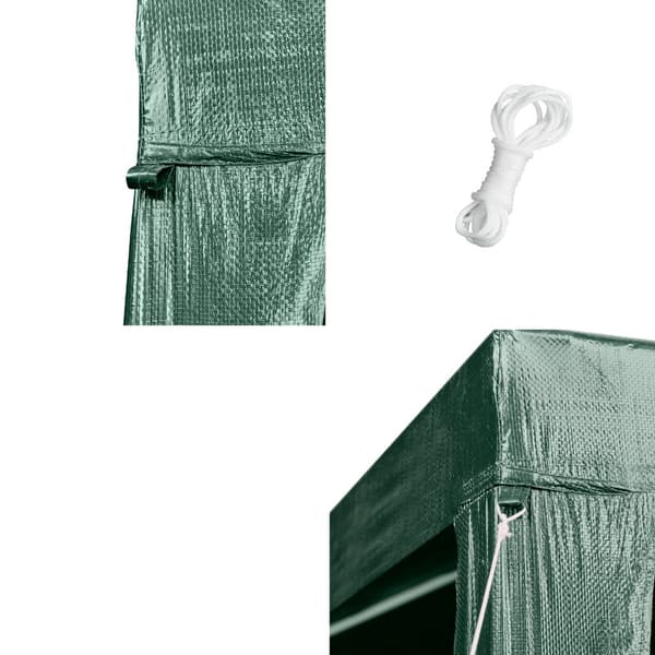 Puutarhapaviljonki 2,5x2,5 m vihreä metallirungolla ja PE-katolla