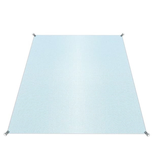 Sandfri strandmatta 200x200 cm blå polyester med markspikar